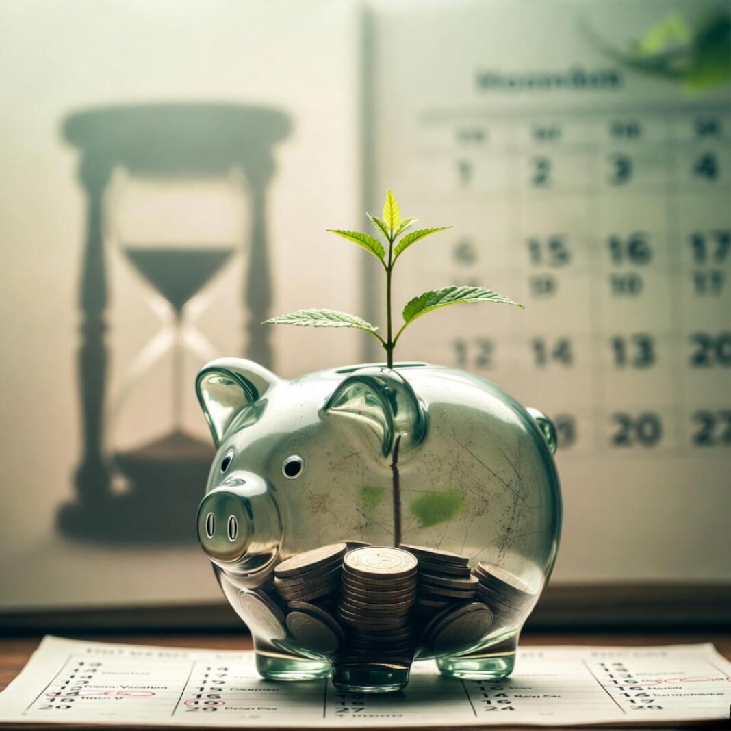a translucent piggy bank filled with coins