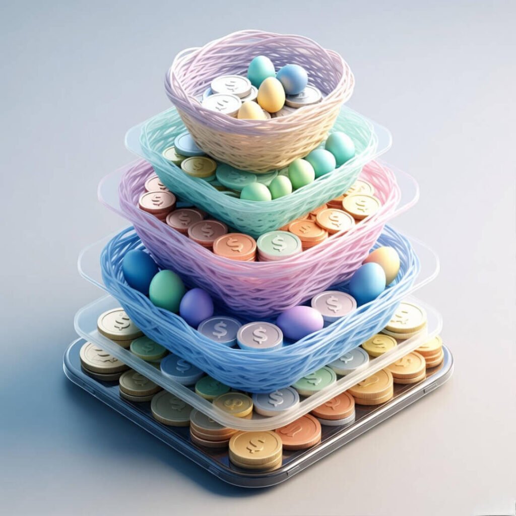 Stacked growing retirement accounts illustratio